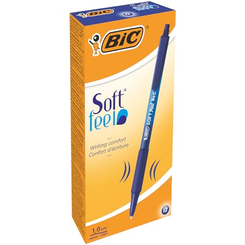 Esferográfica Bic Softfeel Azul 1.0mm Caixa de 12 BIC - Canetas - corpo resistente, ponta 1.0mm, confortável, design impecável