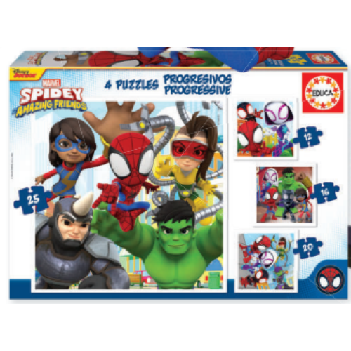 Puzzle EDUCA BORRAS Progresivos Spidey and His Amazing Friends EDUCA - Quebra-cabeças - puzzle progresivo, Spiderman, marvel, super-heróis