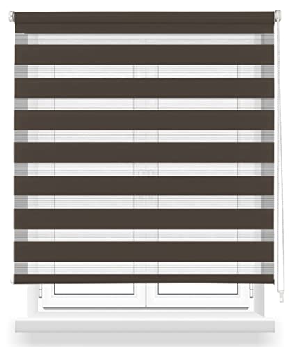 Estores ENROLLABLE Plegable 2 Capas Noite e Dia 45X180Cm Castanho Dalina Textil - Persianas e cortinas - 45x180 cm, castanho, poliéster, modern, 2 capas