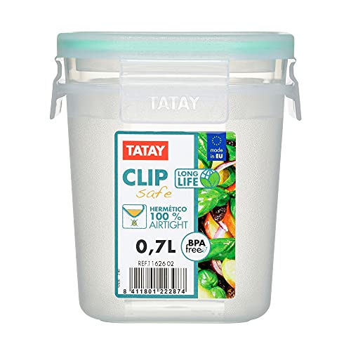 Caixa de Alimentos TATAY (Plástico - Transparente - 11x12x13cm) TATAY - Recipientes de armazenamento de alimentos - plástico, transparente, 11x12x13cm, hermético