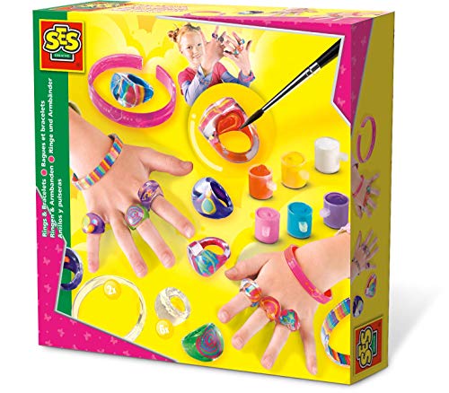 Kit de Artesanato para Crianças SES CREATIVE 10 pieces SES CREATIVE - Kits de artesanato de brinquedos - 10 peças, pulseiras, anéis, tubos de pintura