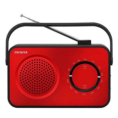 Rádio AIWA R190RD (Vermelho - Digital - AM/FM - Pilhas e Corrente) Aiwa - Áudio - am/fm, portátil, antena telescópica, entrada auxiliar