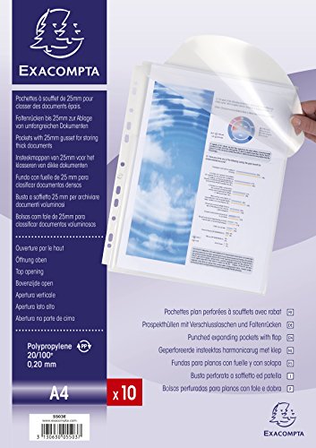 Pack 10 Capas para Encadernação EXACOMPTA 5503E EXACOMPTA - Protetores de folhas - polipropileno, multitaladros, a4, transparente