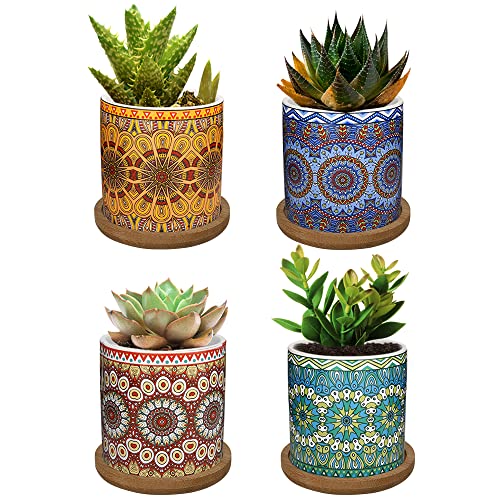 LEWONDR Conjunto de Vaso de Cerâmica com Orifício de Drenagem 4 Unidades Lewondr - Vasos e canteiros - cerâmica, 71 cm, orifício de drenagem, 4 unidades
