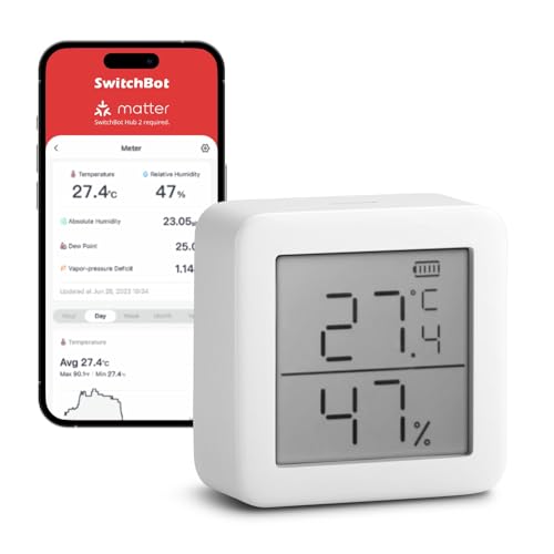 Termohigrómetro SWITCHEBOT SBTHD01 (Bluetooth) SwitchBot - Previsores do tempo e estações - termohigrometro, bluetooth, envio de alertas, remotos