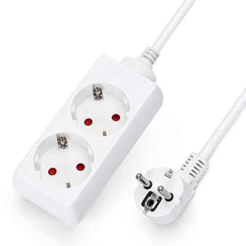 Extensão Elétrica AIGOSTAR 300100HKT (2 Tomadas - Tipo F - 1.5 m) Aigostar - Fios e cabos elétricos - 2 tomadas, tipo f, 1.5 m, branco