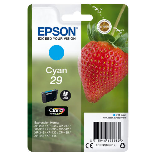 Tinteiro Epson T1293 Ciano (Consumível Informática e Tel.) Epson - Cartuchos de toner e jato de tinta - ciano, 180 páginas, XP-235 a XP-435