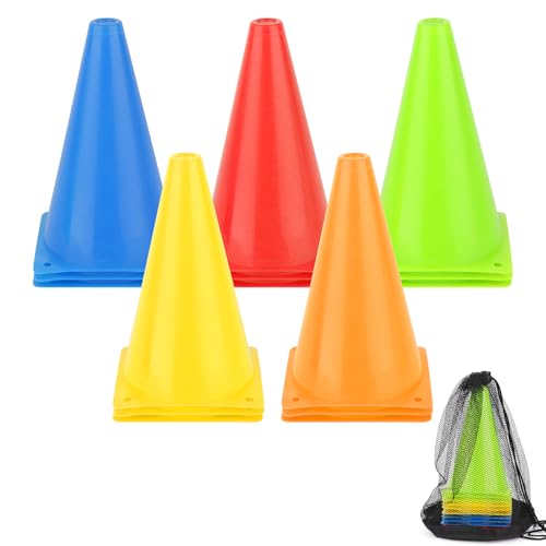 Conjunto de 15 Cones de Futebol TNOMSNO TNOMSNO - Cones de esportes e agilidade - conjunto, 15 cones futebol, tnomsno, resistente, durável, portátil