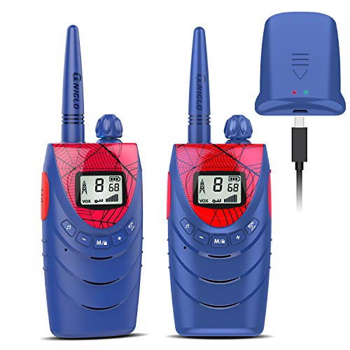 Walkie-Talkie SPIDERMAN QNIGLO (2.4 - 30 Km) QNIGLO - Rádios bidirecionais - 30 km, bateria recarregável, alerta de voz, voz activada