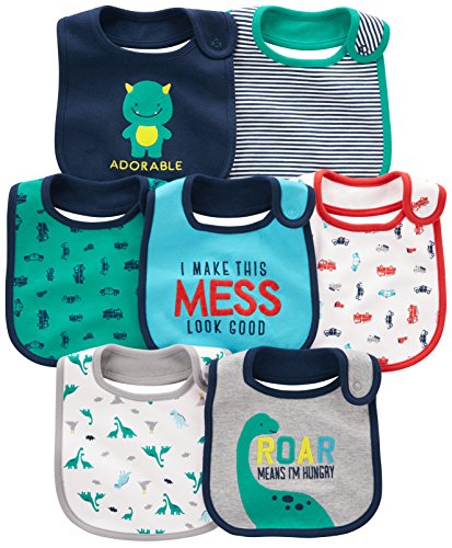 Conjunto de acessórios para bebés CARTER'S 7-pack Simple Joys by Carter's - Babetes - bebés, 7 peças, babá de dente, frasco de biberão