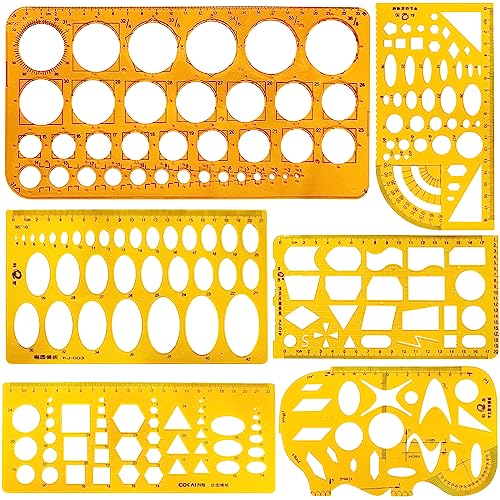Plantel Zeuwets 6 peças Geométrico Laranja Zeuwets - Ferramentas de medição e marcação de artesanato - polipropileno, laranja, geométrico, 6 peças