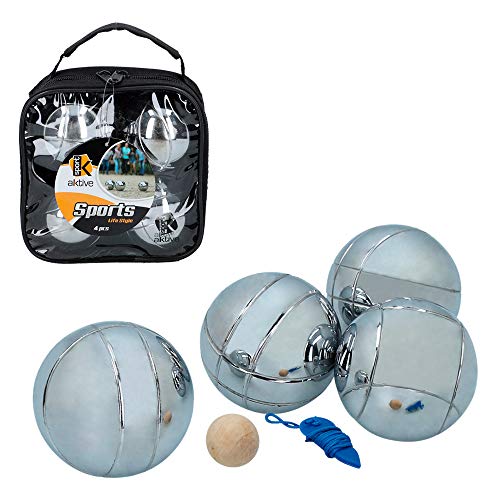 Jogo de Petanque AKTIVE 54035 (Idade Mínima Recomendada: 3 anos) AKTIVE - Brinquedos - petanque, 4 bolas, madeira, fita metrótica