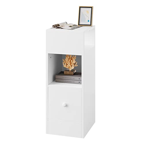 Mesa de Cabeceira Eugad | 25 x 30 x 66 cm - Branco EUGAD - Conjuntos de móveis - mesa, cabeceira, eugad, branco