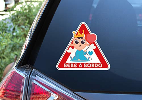 Autocolante Auto REY A BORDO Baby King On Board 16X18 Cm CrisPhy - Decoração de veículos - autocolante, auto, rey a bordo, baby king, 16x18 cm