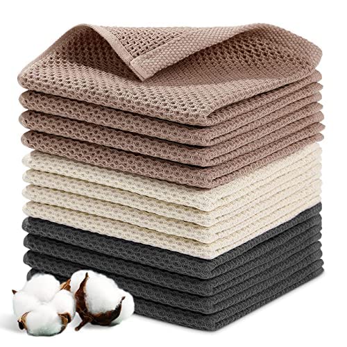YUTUY 12 Panos de Cozinha 100% Algodão Suaves e Duradouras com Absorção Forte de Água YUTUY - Panos de cozinha - 12 panos, algodão, suaves, duradouras, absorção forte