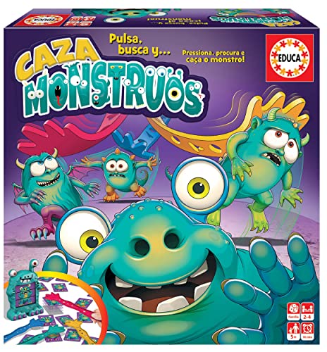 Jogo Educa Borrás Caza Monstruos | 1 Peça EDUCA BORRAS SAU - Jogos de tabuleiro - velocidade, agilidade visual, máquina criadora, ventosas