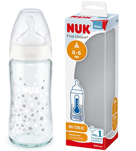 Biberão NUK First Choice (240 ml - Vidro) NUK - Biberões - 240 ml, vidro, leite materno, formulação