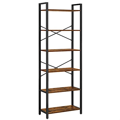 Estante VASAGLE LLS062B01 (Castanho - 30x66x186cm) VASAGLE - Prateleiras industriais - castanho, aglomerado, ferro, 66x30x186cm