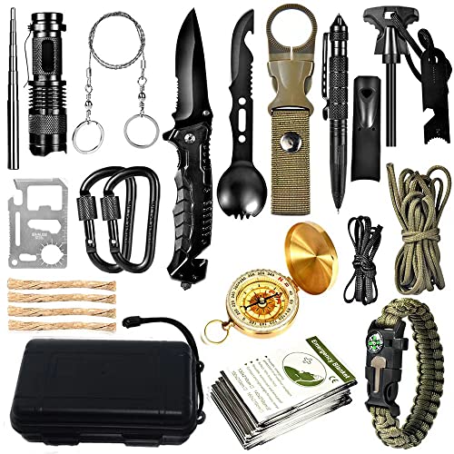 Kit de Sobrevivência FOLORFLIFS 18 em 1 henanchuangyikejinchukouyouxiangongsi - Ferramentas e kits de emergência - sobrevivência, 18 em 1