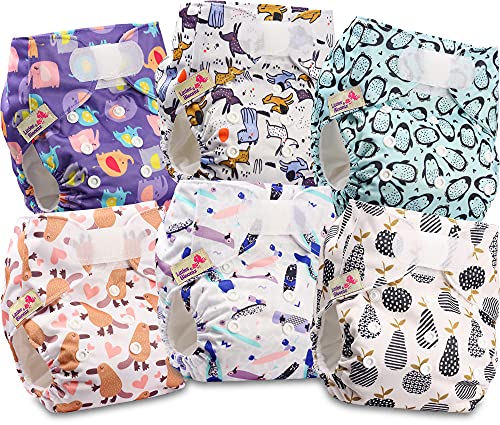 Fraldas Reutilizáveis LITTLES AND BLOOMZ Flv2-0604 Littles & Bloomz - Roupa interior - fraldas, reutilizáveis, tecido, lavável, 6 unidades
