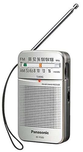 Rádio PANASONIC RF-P50D (Prateado - Analógico - AM/FM - Pilhas) Panasonic - Radios - analógico, am/fm, pilhas, prateado