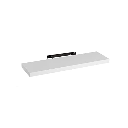 Estante de Parede LOLAHOME | Branco (Madeira e Aço) LOLA HOME - Prateleiras industriais - branco, madeira, aço
