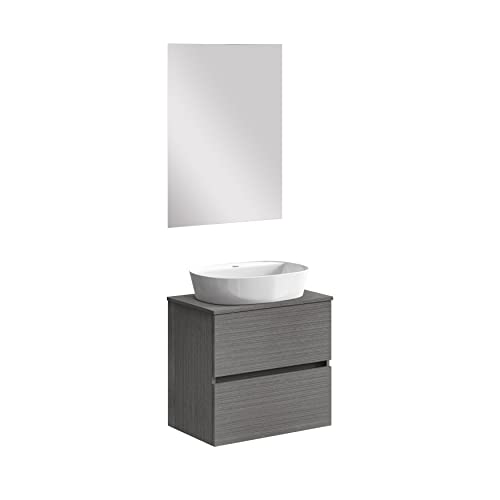 Baikal Móvel de Casa de Banho Onyx 2 Gavetas Suspensas em Parede com Lavatório Cerâmico Baikal - Conjuntos de móveis - gavetas suspensas, lavatório cerâmico, parede