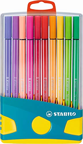 Caneta de Tinta Permanente STABILO Color'Pen 68 4-6 mm Multicor (Caixa de 12) Stabilo - Canetas - tinta permanente, desenho, coloração, 4-6 mm