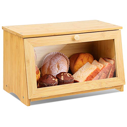 Caixa de Armazenamento de Bambu com 2 Níveis Leader Leader Accessories - Caixas e sacos para pão - bambu, 2 níveis, elegância, design moderno