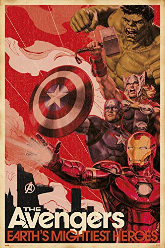 Póster ERIK EDITORES Marvel The Avengers Earths Mightiest Heroes Marvel - Pósteres, impressões e arte visual - marvel, the avengers, Earts Mightiest Heroes, 61x91,5cm