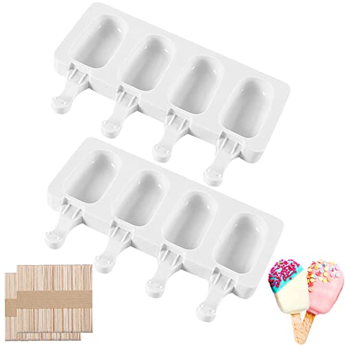 Moldes para Sorvete de Silicone com 100 Palitos de Madeira anshuke - Formas de cozinha - silicone, 100 palitos, sorvete