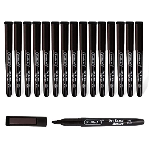Marcador de Quadro Branco SHUTTLE ART (Preto - 6.5 x 3.8 x 15 cm) Shuttle Art - Marcadores e marcadores de texto - tinta lavável, corpo de borracha, fácil de usar