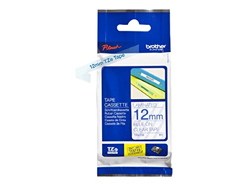 Cassete de Fita de Etiquetar BROTHER TZe-133 Azul Brother - Fitas de etiquetas e recargas - fita laminada, etiqueta preta, fundos azul, 12mm