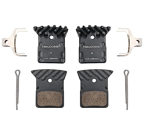 Pastilhas de travão de disco com aleta de refrigeração 2 pares Neuocean - Peças de freio de bicicleta - cerâmica, alumínio, bicicleta