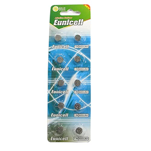 Pilhas Não Recarregáveis UNICELL 10X Alcalinos Eunicell - Baterias de uso geral - 1,5v, Ag3/Lr41, 192/392, 10 unidades