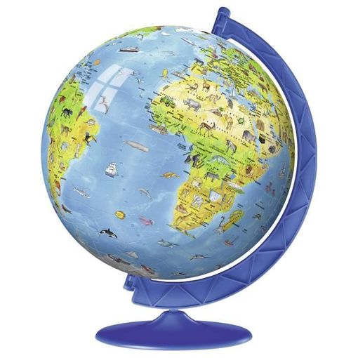 Puzzle 3D JUMBO Globe (Idade minima recomendada: 14 anos) Ravensburger - Quebra-cabeças de encaixar - 3D, 180 peças, 30 cm, interligáveis