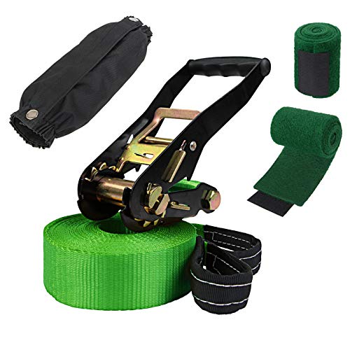 Alpidex Slackline 15 M 2T + 2 X Proteção De Árvore + Proteção De Trinque ALPIDEX - Fitas de escalada - slackline, 15m, proteção árvore, proteção trinque