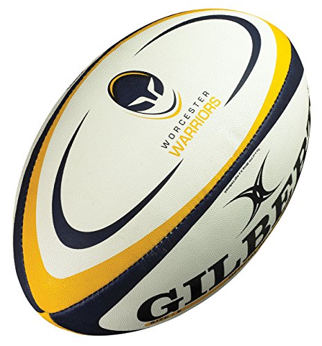 Bola de Rúgbi GILBERT Replica - Worcester Warriors T5 Gilbert - Futebol - bola rúgbi, gilbert replica, worcester warriors t5, emblema equipa, borracha, diâmetro 7 cm