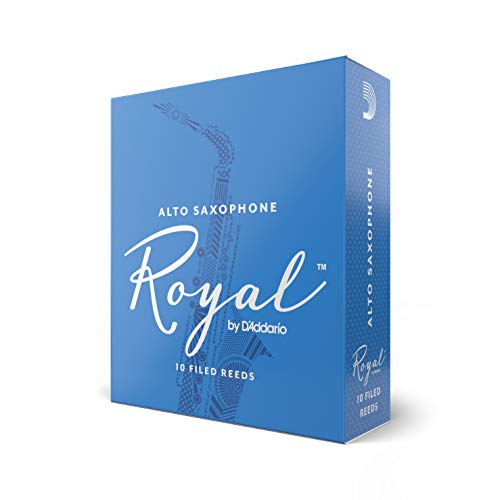 Rico Alto Sax Reeds - Royal 3.0 Strength Pack of 10 Rico - Acessórios para instrumentos de sopro de madeira - saxofone alto, madeira de sequiroa, dureza média, sons baixos