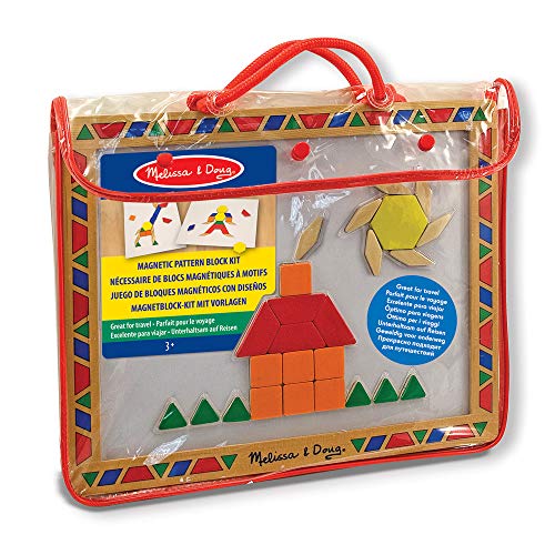 Jogo Magnético MELISSA & DOUG Wooden Magnetic Blocks Set with Designs Melissa & Doug - Blocos de madeira - madeira, magnético, variedade de formas, motricidade fina