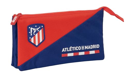 Estojo Triplo Atletico de Madrid Vermelho Azul safta - Organizadores de mesa - Atletico Madrid, vermelho-azul, compartimentos, bolso exterior