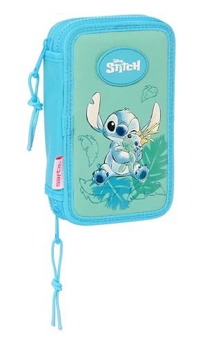 Estojo Escolar STITCH Aloha (12.5 x 4 x 19.5 cm) safta - Estojos para canetas e lápis - estojo, escolar, stitch, aloha, desenhos, cores vivas
