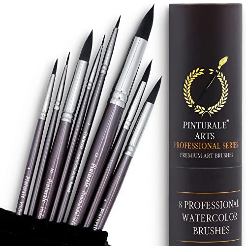Conjunto de 8 Pincéis de Água PINTURALE Pinturale Arts - Meios de pintura - pintura, água, conjunto, 8 pincéis