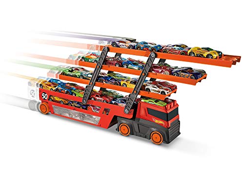 Brinquedo sobre Rodas HOT WHEELS Mega Hauler com Armazenamento (Idade Mínima: 3) Mattel - Caminhões de brinquedo & veículos de construção - 45 cm, armazenamento, 6 andares, interligável