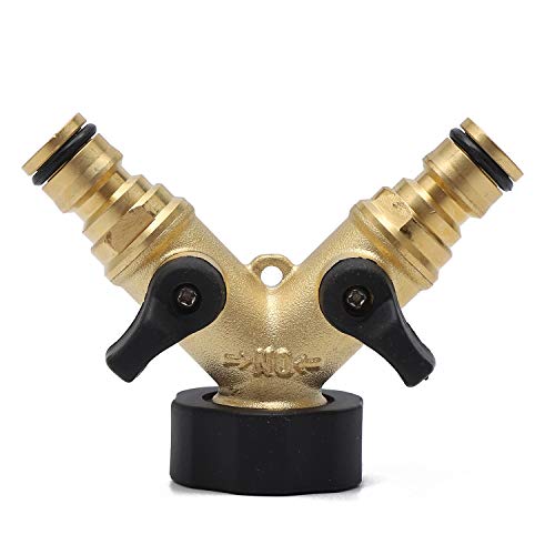 Distribuidor de Irrigação KATSU 2 vías de latão KATSU Tools - Acessórios e válvulas para mangueira de jardim - latão, borracha, 155 mm