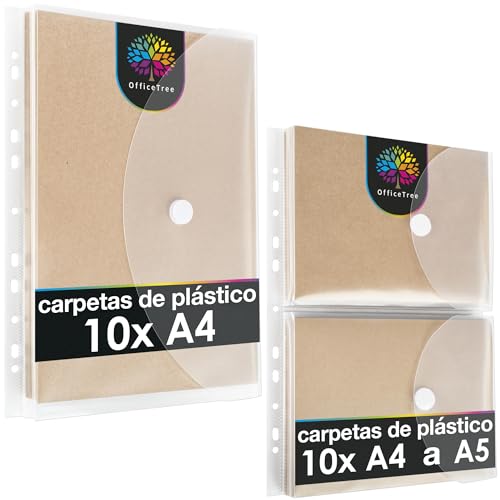 OfficeTree 20x Pasta Plástica (A4) - 10 x Pasta Plástica (A5) ILP GmbH - Pastas Organizadoras - a4, A5, transparente, 250 mm, 31,5 mm