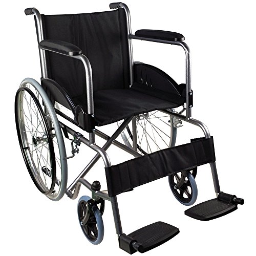 Cadeira de Rodas MOBICLINIC Alcazaba Preto Mobiclinic - Cadeiras de rodas - rodas duplas, freio centralizado, encosto ajustável, pneus de alta qualidade