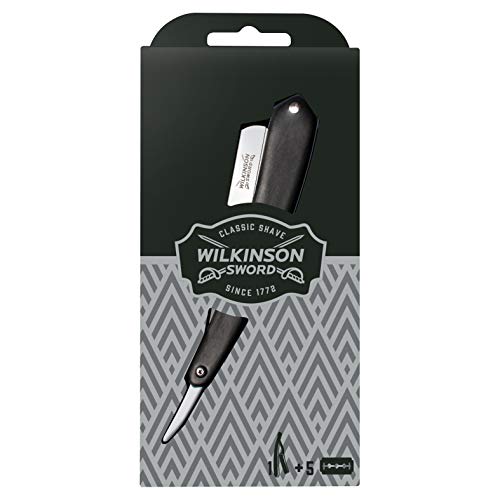 Wilkinson Sword Classic Cutthroat Lâmina de Barbear WILKINSON - Lâminas e navalhas de barbear - 5 lâminas, madeira, limpeza profunda, comfortável