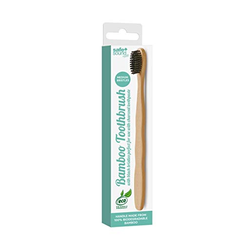 Escova de Dentes Biodegradável com Carvão 21G SAFE+ SOUND Safe + Sound - Cuidados com a higiene oral - biodegradável, carvão, 21g