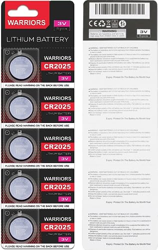 Pilhas WARRIORS 5X Pilas Cr2025 (2025 - 3V) WARRIORS - Baterias de uso geral - CR2025, 3V, alcalino, 5 pilhas